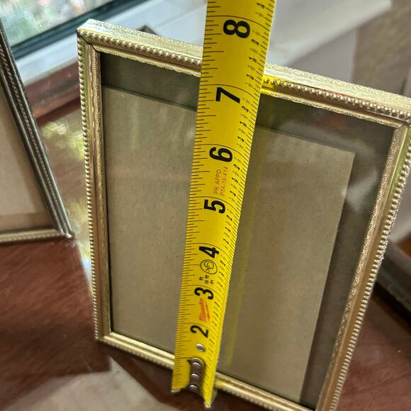 Vintage Gold-Tone 5x7 Frame Set – Single & Double Hinged (3 Photo Display) - Picture 10 of 12